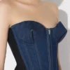 Bi-Material Denim-korsetteren Bi-Material Denim-korsetteren