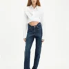 Curved Denim Jeans