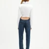 Curved Denim Jeans