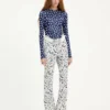 Curved-Jeans med blomstermønster