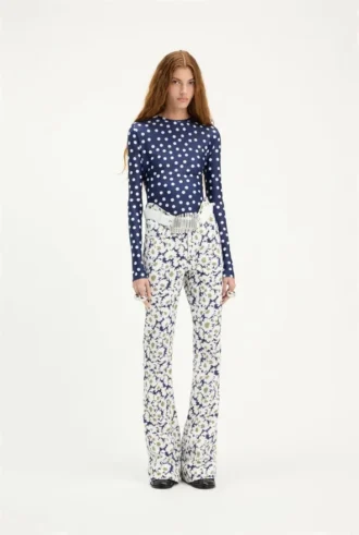 Curved-Jeans med blomstermønster