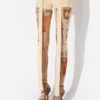 De beige Gaultier-shortsene med lapp De beige Gaultier-shortsene med lapp