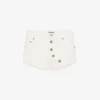 De hvite denimshortsene med knapper De hvite denimshortsene med knapper