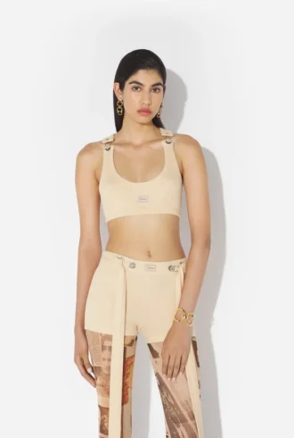 Den beige Gaultier-patch-BH-er