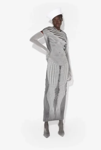 Den lange draperte Body Morph-kjolen Den lange draperte Body Morph-kjolen