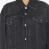 Den svarte denimjakken med stropper Den svarte denimjakken med stropper