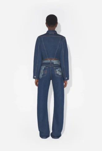 Denim-Jeans med trompe l’œil-effekt