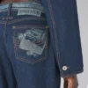 Denim-Jeans med trompe l’œil-effekt Denim-Jeans med trompe l’œil-effekt