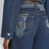 Denim-Jeans med trompe l’œil-effekt Denim-Jeans med trompe l’œil-effekt