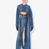 Denimjeans med belte Denimjeans med belte