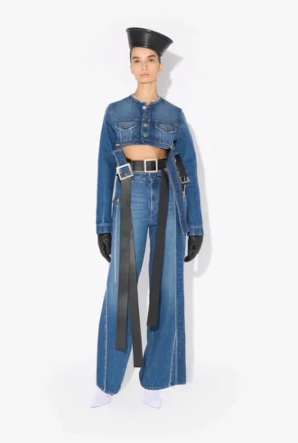 Denimjeans med belte