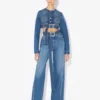 Denimjeans med belte Denimjeans med belte