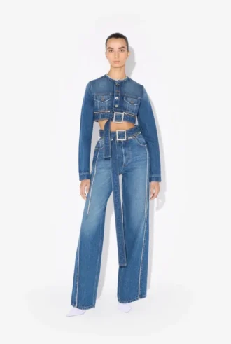Denimjeans med belte