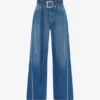 Denimjeans med belte Denimjeans med belte