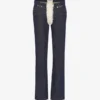 Denimjeans med snøring i kontrastfarge Denimjeans med snøring i kontrastfarge
